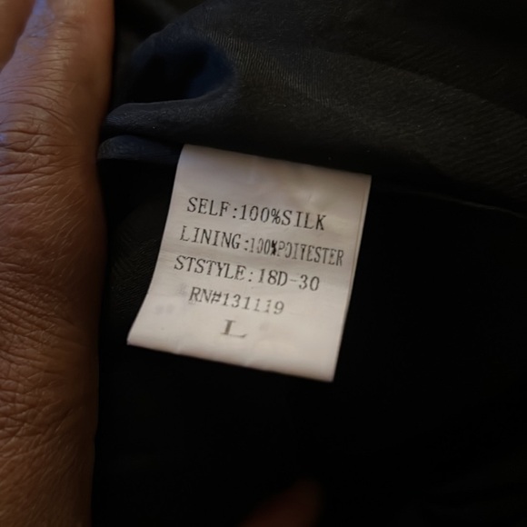 Olivaceous black strapless silk grecian dress L - Picture 9 of 10